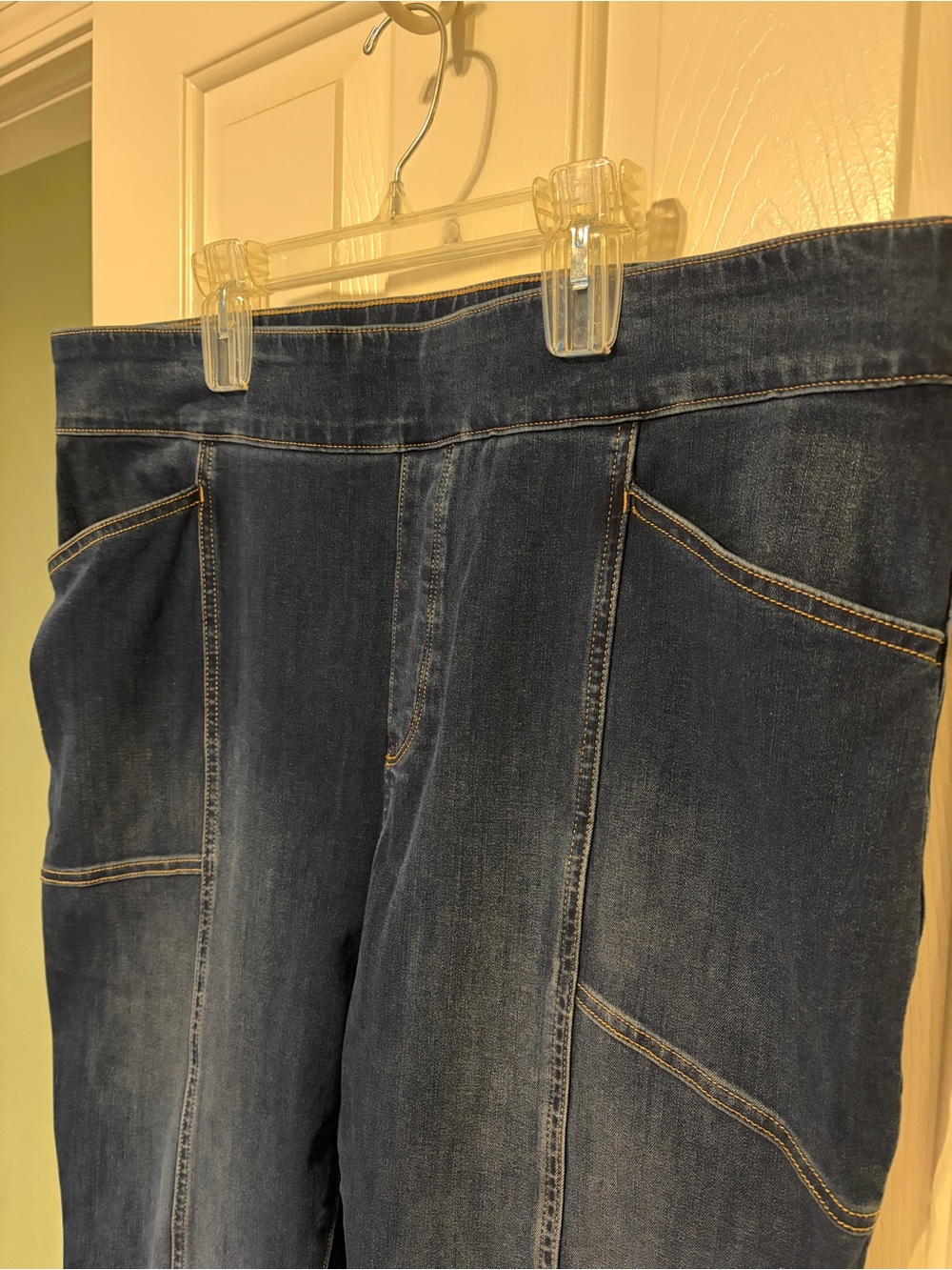Duluth Trading Co Jean-Netics Pull-On Stretch Skinny Jeans Dark Blue Size 18 - Picture 4 of 11